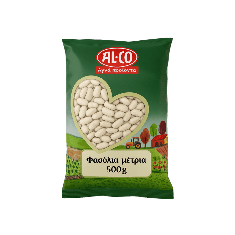 Mittlere Bohnen (500g) Alco von Alco bei Araxxon  - Hochwertiges griechisches Produkt.   Mittlere Bohnen (500g) Alco από Alco στο Araxxon  - Αυθεντικό ελληνικό προϊόν.